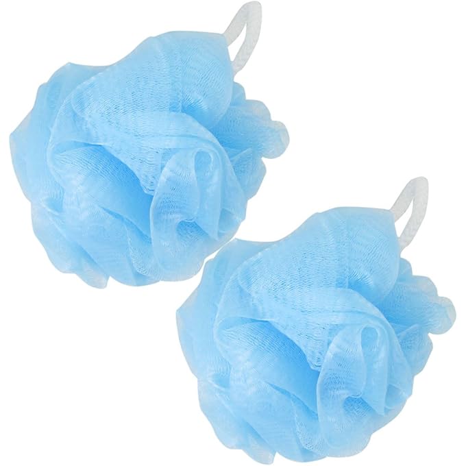 Bath Shower Body Exfoliate Puff Loop Mesh Net Ball Blue 2 Pcs (id: 4e3 751 816 AFA a83